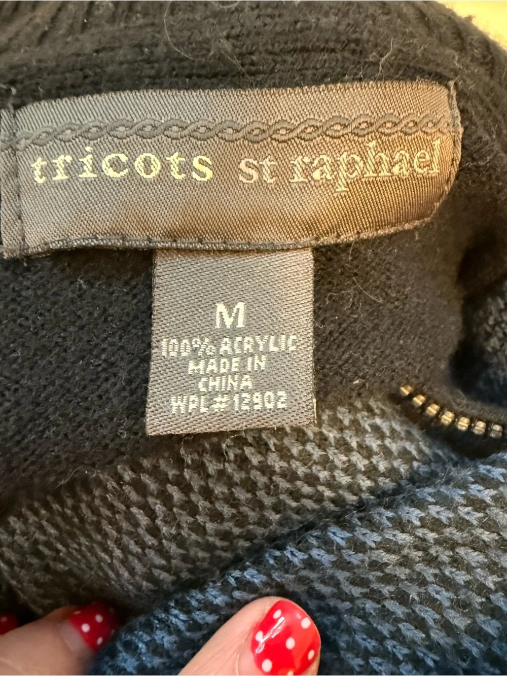 Tricots St. Raphael Men's Half-Zip Sweater - Navy blue size M